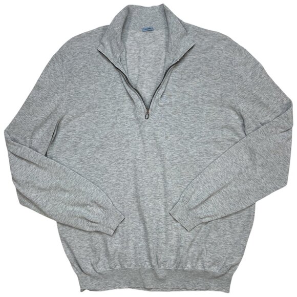 Malo Mens 1/2 Zip Pullover Sweater 56 US/46 XXXL Gray Cotton DEFECT - Picture 11 of 13